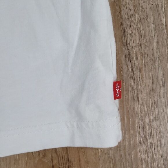 🔸️Levi's White & Blue Graphic Logo Short Sleeve Top Youth Large - Picture 8 of 11